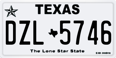 TX license plate DZL5746