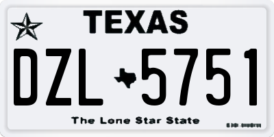 TX license plate DZL5751