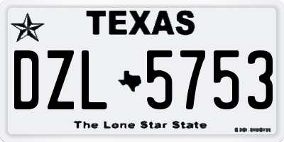 TX license plate DZL5753