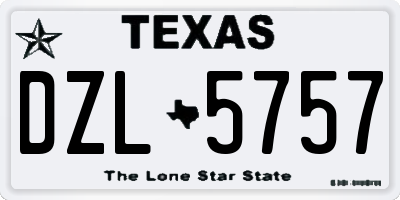 TX license plate DZL5757