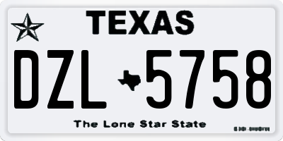 TX license plate DZL5758