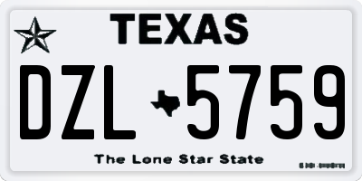 TX license plate DZL5759