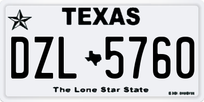 TX license plate DZL5760