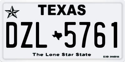 TX license plate DZL5761