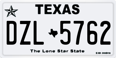 TX license plate DZL5762