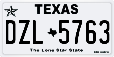 TX license plate DZL5763