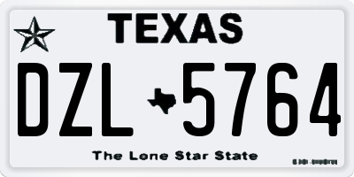 TX license plate DZL5764