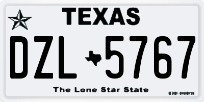 TX license plate DZL5767