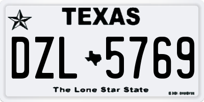 TX license plate DZL5769