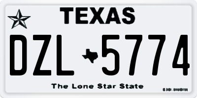 TX license plate DZL5774