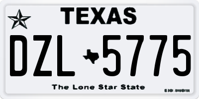 TX license plate DZL5775