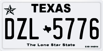 TX license plate DZL5776