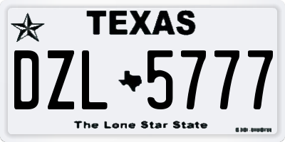 TX license plate DZL5777
