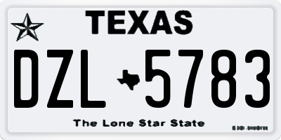 TX license plate DZL5783