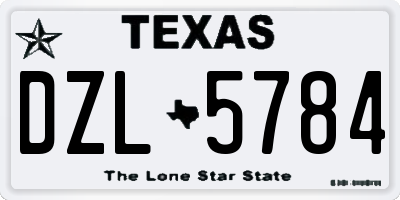 TX license plate DZL5784