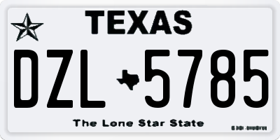 TX license plate DZL5785