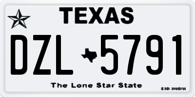 TX license plate DZL5791