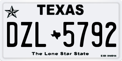 TX license plate DZL5792