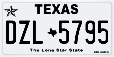 TX license plate DZL5795