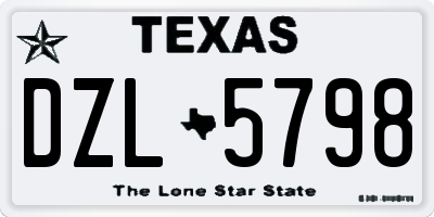 TX license plate DZL5798
