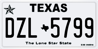 TX license plate DZL5799