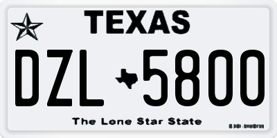 TX license plate DZL5800