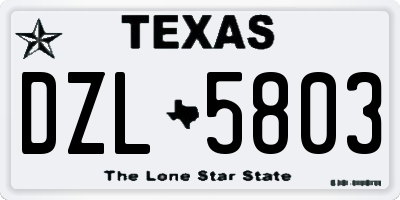 TX license plate DZL5803