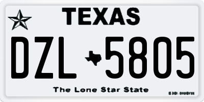 TX license plate DZL5805