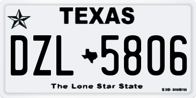 TX license plate DZL5806