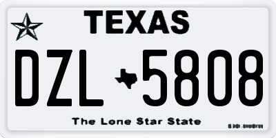 TX license plate DZL5808