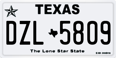 TX license plate DZL5809