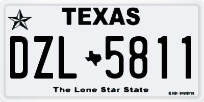 TX license plate DZL5811
