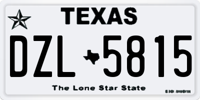 TX license plate DZL5815