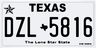 TX license plate DZL5816