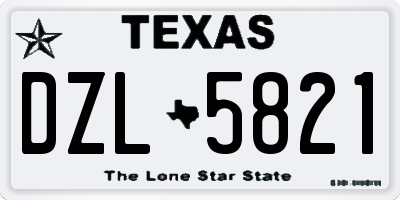 TX license plate DZL5821