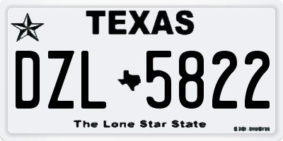 TX license plate DZL5822
