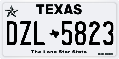 TX license plate DZL5823