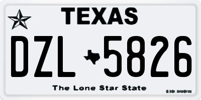 TX license plate DZL5826