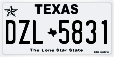 TX license plate DZL5831