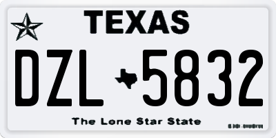 TX license plate DZL5832
