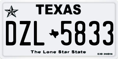 TX license plate DZL5833