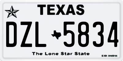 TX license plate DZL5834