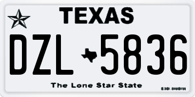 TX license plate DZL5836