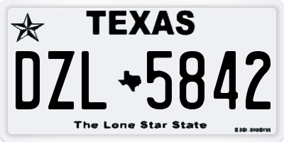 TX license plate DZL5842