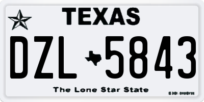 TX license plate DZL5843