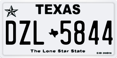TX license plate DZL5844