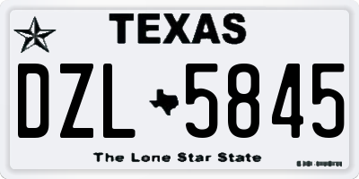 TX license plate DZL5845