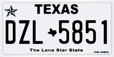 TX license plate DZL5851