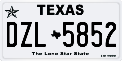 TX license plate DZL5852