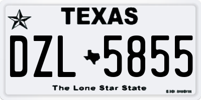 TX license plate DZL5855
